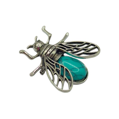 Turquoise Howlite Bee Brooch